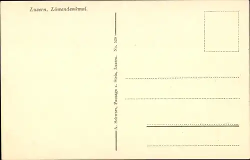 Ak Luzern Stadt Schweiz, Löwendenkmal