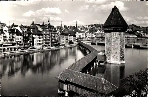 Ak Luzern Stadt Schweiz, Kapellbrücke