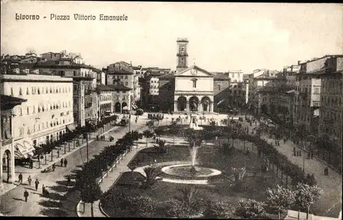 Ak Livorno Toscana, Piazza Vittorio Emanuele