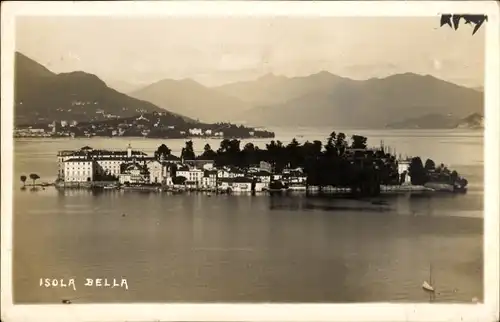Ak Isola Bella Lago Maggiore Piemonte, Blick zur Insel
