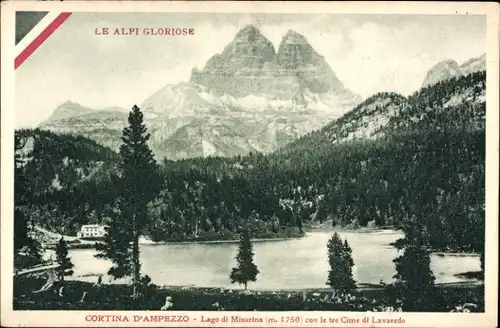 Ak Cortina D'Ampezzo Veneto, Lago di Misurina con le tre Cime di Lavaredo