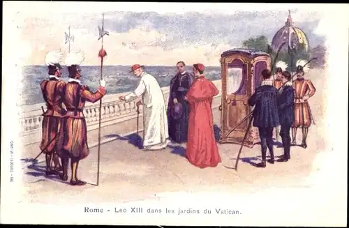 Ak Roma Rom Lazio, Papst Leo XIII. in den Vatikanischen Gärten