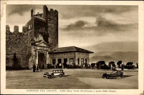 Ak Bassano del Grappa Veneto, Caffé Italia, Vicenza Bassano del Grappa Porta delle Grazie