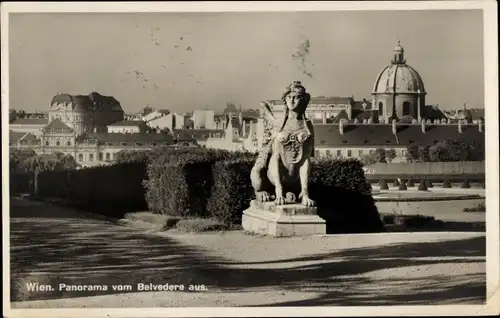 Ak Wien 3 Landstraße, Panorama, Blick vom Schloss Belvedere