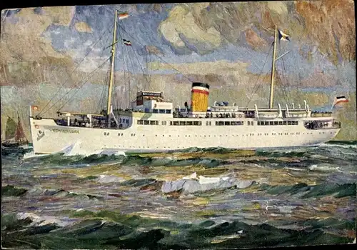 Künstler Ak MS Königin Luise, HAPAG Seebäderdienst