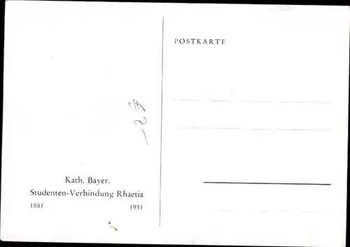 Studentika Ak München, Katholisch Bayrische Studentenverbindung Rhaetia, cum fide virtus, 1881-1951