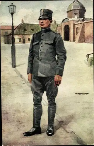 Künstler Ak van Oorschot, Niederländischer Soldat in Uniform, Infanterie, Soldaat in uitgaanstenue