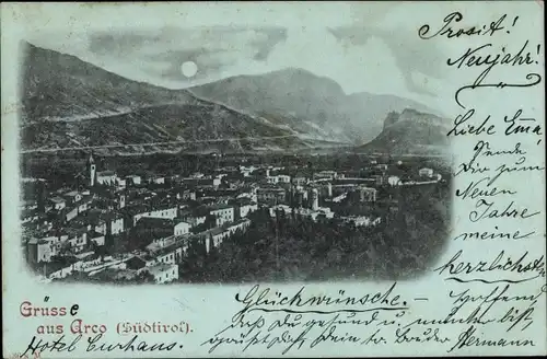 Mondschein Ak Arco Trentino, Totalansicht