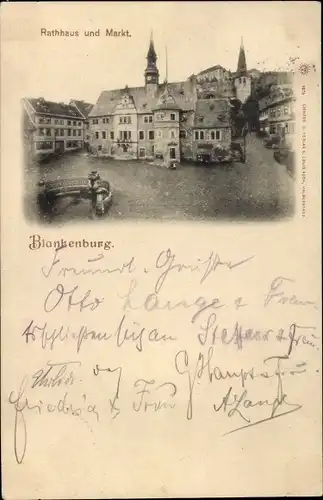 Ak Blankenburg im Harz, Rathaus, Markt