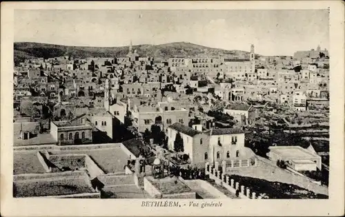Ak Betlehem Israel, Blick auf den Ort mit Häusern
