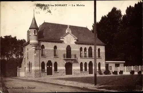 Ak Saint Léger les Domart Somme, Rathaus