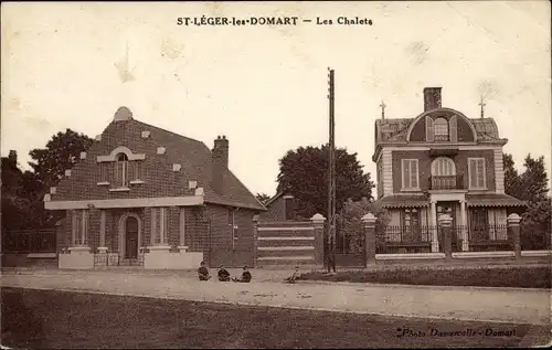 Ak Saint Léger les Domart Somme, Les Chalets