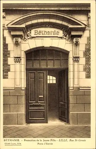 Ak Lille Nord, Bethanie, Schutz des jungen Mädchens, Tür