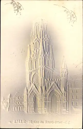 Präge Ak Lille Nord, Kirche Sacré-Coeur
