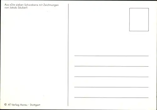 Künstler Ak Säuberli, Jakob, Die sieben Schwaben, Hase