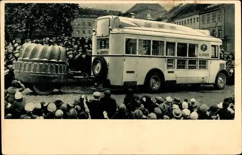 Ak Bielefeld in Nordrhein Westfalen, Werbewagen der Firma Dr. August Oetker