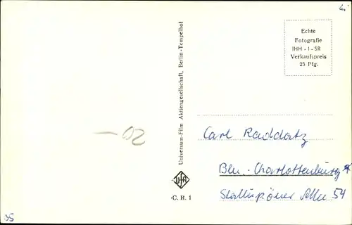 Ak Schauspieler Carl Raddatz, Portrait, Autogramm