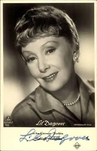 Ak Schauspielerin Lil Dagover, Portrait, Film Schloss Hubertus, Perlenkette