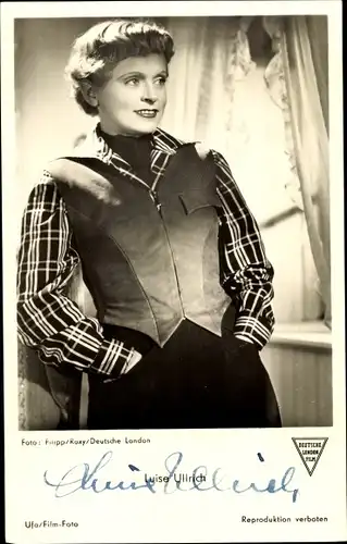 Ak Schauspielerin Luise Ullrich, Portrait, Autogramm