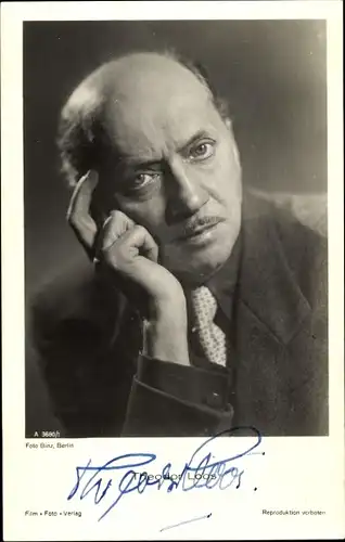 Ak Schauspieler Theodor Loos, Portrait, Autogramm