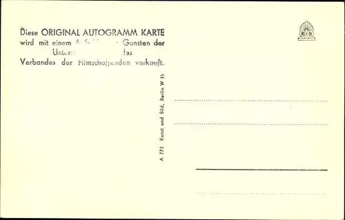 Ak Schauspieler Herbert Hübner, Portrait, Autogramm