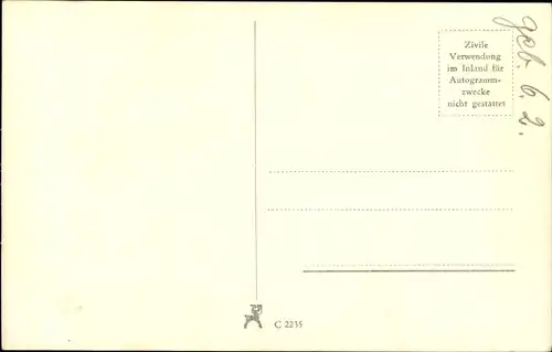 Ak Schauspieler Herbert Hübner, Portrait im Profil, Autogramm