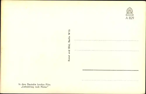 Ak Schauspielerin Marte Harell, Portrait, Film Liebeskrieg nach Noten, Autogramm