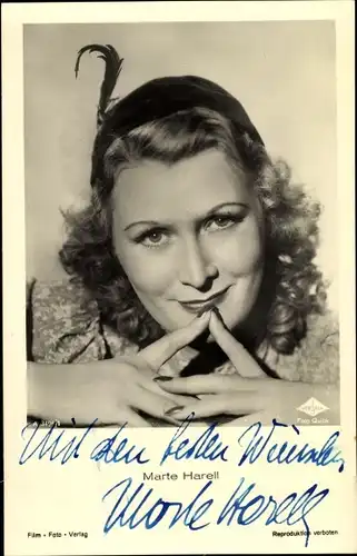 Ak Schauspielerin Marte Harell, Portrait, Autogramm