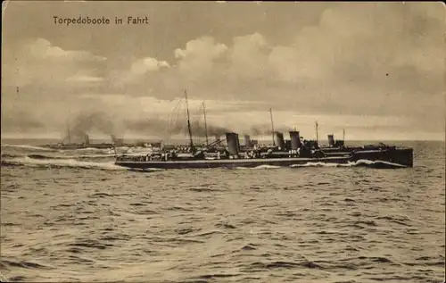 Ak Deutsche Kriegsschiffe, Torpedoboote in Fahrt, Kaiserliche Marine