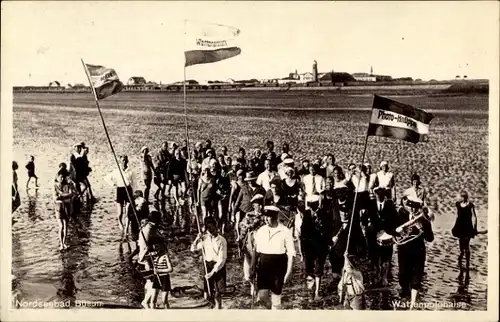 Ak Nordseebad Büsum, Wattenpolonaise