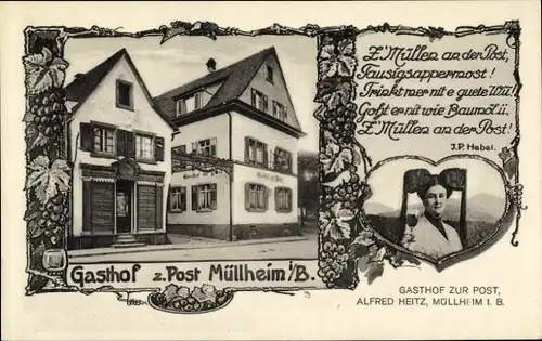 Ak Müllheim in Baden Markgräflerland, Gasthof zur Post