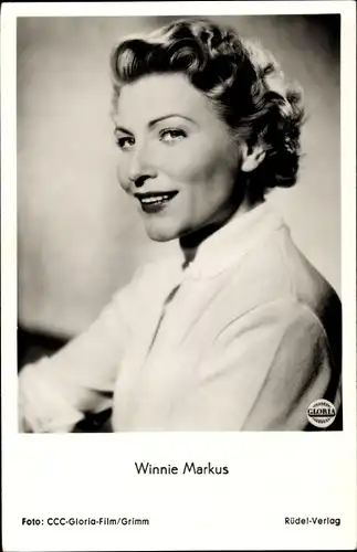 Ak Schauspielerin Winnie Markus, Portrait, Film Roman eines Frauenarztes