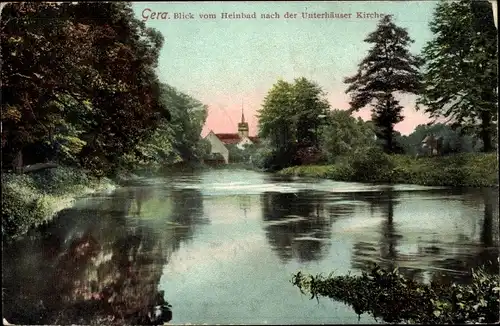 Ak Gera in Thüringen, Elster am Hainbad, Untermhäuser Kirche