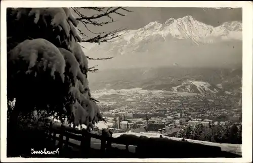 Foto Ak Innsbruck in Tirol, Panorama, Winteransicht, Berge