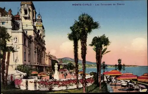 Ak Monte Carlo Monaco, Les terrasses du Casino