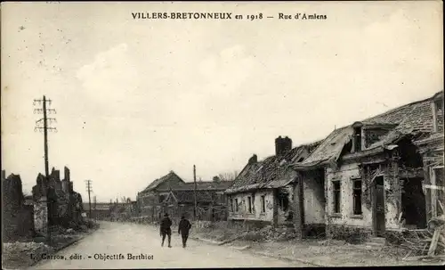 Ak Villers Bretonneux Somme, Rue d’Amiens