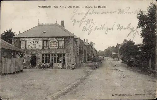 Ak Maubert Fontaine Ardennes, Route de Rocroi