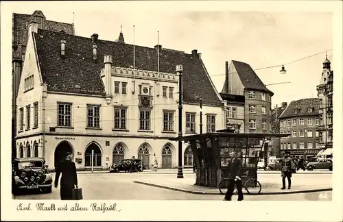 Ak Kiel in Schleswig Holstein, Markt mit altem Rathaus