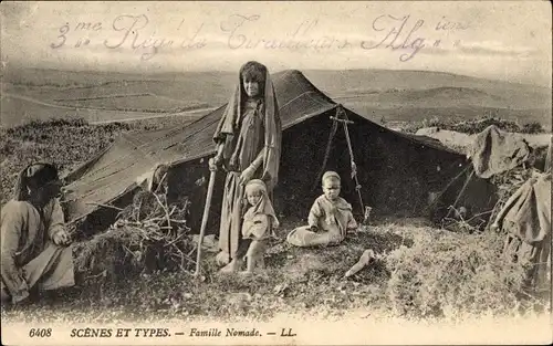 Ak Nomadenvolk, Familienbild, Zelt, Maghreb