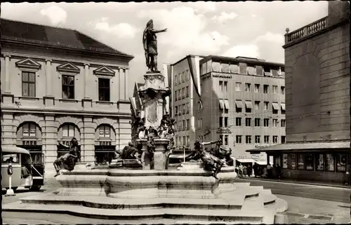 Ak Augsburg in Schwaben, Augustusbrunnen, Hochcafé