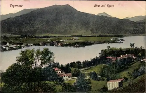 Ak Tegernsee in Oberbayern, Blick auf Egern, Totalansicht