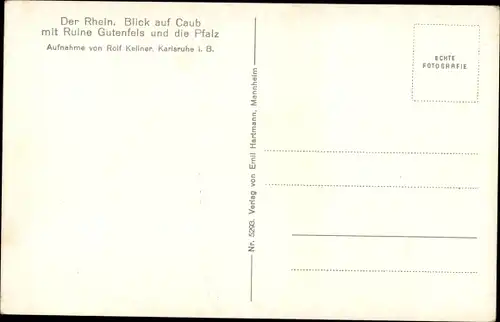 Ak Caub Kaub am Rhein, Ruine Gutenfels, Pfalz, Panorama