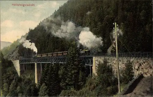 Ak Breitnau im Schwarzwald, Höllental, Höllsteig, Ravenna Viadukt, Eisenbahn