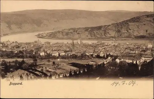 Ak Boppard am Rhein, Totalansicht