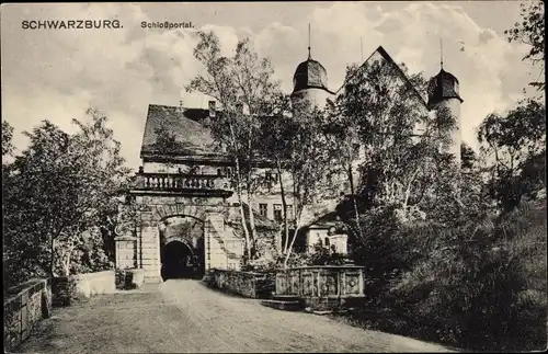 Ak Schwarzburg in Thüringen, Schlossportal