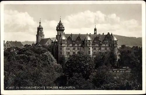 Ak Neuenstein im Hohenlohekreis Württemberg, Fürst zu Hohenlohesches Schloss Neuenstein