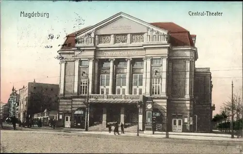 Ak Magdeburg an der Elbe, Central-Theater, Außenansicht