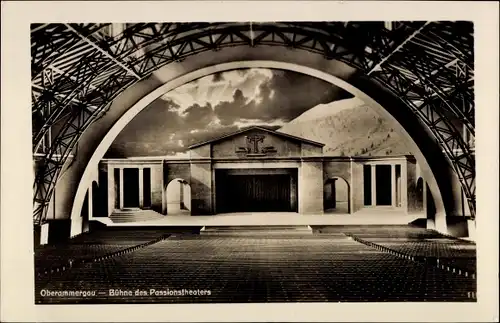 Ak Oberammergau in Oberbayern, Bühne Passionstheater