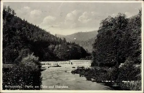 Ak Bad Blankenburg in Thüringen, Schwarzatal, Wehr, Eberstein