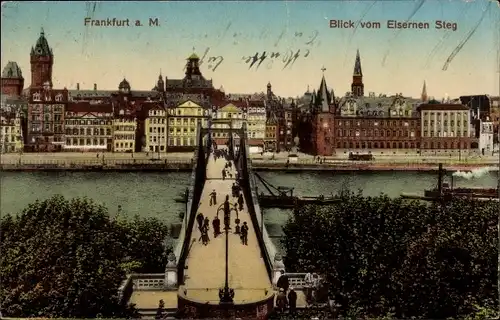 Ak Frankfurt am Main, Eiserner Steg, Brücke